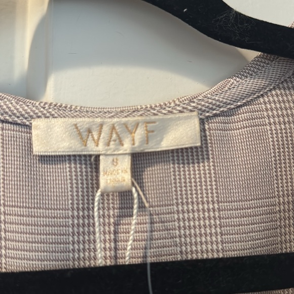 WAYF Small Rozy Button Down Glen Plaid Dress Purple Lavender Tweed Size S - Picture 6 of 6